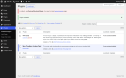 Page screenshot: Plugins &lsaquo; Test site &mdash; WordPress