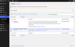 Page screenshot: Plugins &lsaquo; Test site &mdash; WordPress