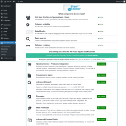 Page screenshot: WP Sheet Editor → Extensions