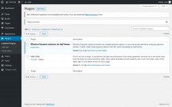 Page screenshot: Plugins &lsaquo; Test site &mdash; WordPress