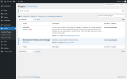 Page screenshot: Plugins &lsaquo; Test site &mdash; WordPress