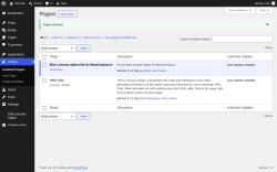 Page screenshot: Plugins &lsaquo; Test site &mdash; WordPress