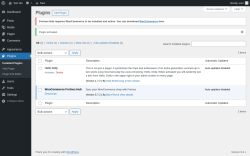 Page screenshot: Plugins ‹ Test site — WordPress