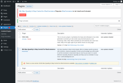 Page screenshot: Plugins &lsaquo; Test site &mdash; WordPress