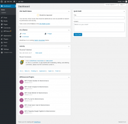 Page screenshot: Dashboard &lsaquo; Test site &mdash; WordPress