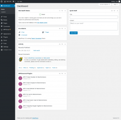 Page screenshot: Dashboard &lsaquo; Test site &mdash; WordPress