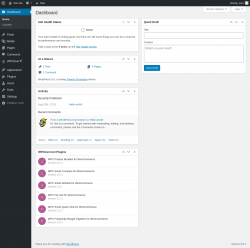 Page screenshot: Dashboard &lsaquo; Test site &mdash; WordPress