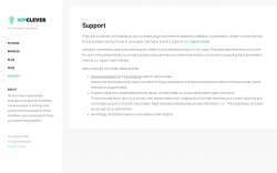 Page screenshot: WPClever &rarr; Order Notes &rarr; 
							Support                        