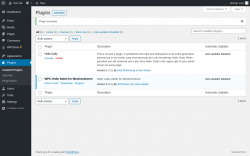 Page screenshot: Plugins &lsaquo; Test site &mdash; WordPress