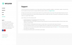 Page screenshot: WPClever &rarr; Order Notes &rarr; 
							Support                        