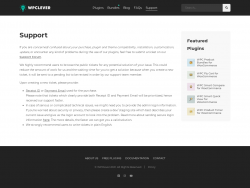 Page screenshot: WPClever &rarr; Order Notes &rarr; 
							Support                        