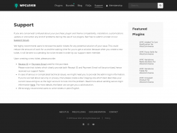 Page screenshot: WPClever &rarr; Order Notes &rarr; 
							Support                        