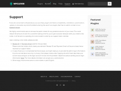 Page screenshot: WPClever &rarr; Order Notes &rarr; 
							Support                        