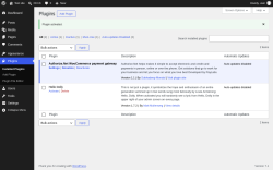 Page screenshot: Plugins &lsaquo; Test site &mdash; WordPress
