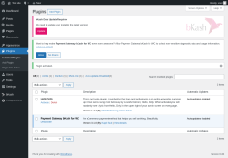 Page screenshot: Plugins ‹ Test site — WordPress