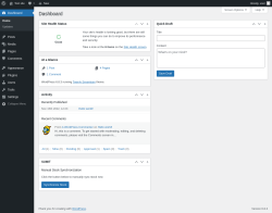 Page screenshot: Dashboard ‹ Test site — WordPress