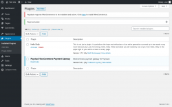 Page screenshot: Plugins ‹ Test site — WordPress
