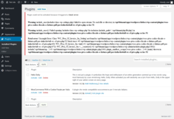 Page screenshot: Plugins &lsaquo; Test site &mdash; WordPress