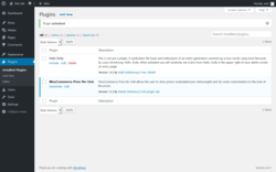Page screenshot: Plugins &lsaquo; Test site &mdash; WordPress