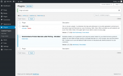 Page screenshot: Plugins ‹ Test site — WordPress
