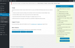 Page screenshot: Woocommerce Product Ultimate &rarr; Usage & Support