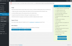 Page screenshot: Woocommerce Product Ultimate &rarr; Usage & Support