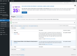 Page screenshot: Plugins &lsaquo; Test site &mdash; WordPress