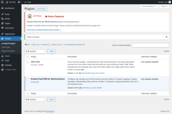 Page screenshot: Plugins &lsaquo; Test site &mdash; WordPress