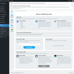 Page screenshot: WBW Product Filter