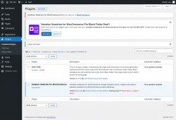 Page screenshot: Plugins &lsaquo; Test site &mdash; WordPress