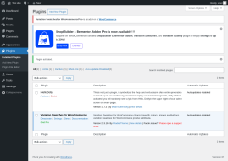 Page screenshot: Plugins &lsaquo; Test site &mdash; WordPress
