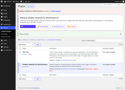 Page screenshot: Plugins &lsaquo; Test site &mdash; WordPress
