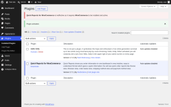 Page screenshot: Plugins &lsaquo; Test site &mdash; WordPress
