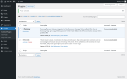 Page screenshot: Plugins &lsaquo; Test site &mdash; WordPress