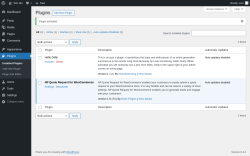 Page screenshot: Plugins &lsaquo; Test site &mdash; WordPress