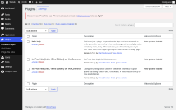 Page screenshot: Plugins &lsaquo; Test site &mdash; WordPress