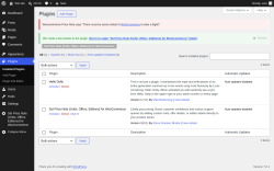 Page screenshot: Plugins &lsaquo; Test site &mdash; WordPress