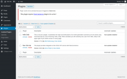 Page screenshot: Plugins ‹ Test site — WordPress
