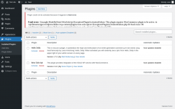 Page screenshot: Plugins ‹ Test site — WordPress