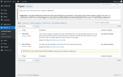 Page screenshot: Plugins ‹ Test site — WordPress