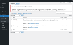 Page screenshot: Plugins ‹ Test site — WordPress