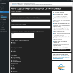 Page screenshot: Woo Tabbed &lsaquo; Test site &mdash; WordPress