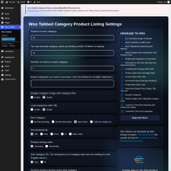 Page screenshot: Woo Tabbed &lsaquo; Test site &mdash; WordPress
