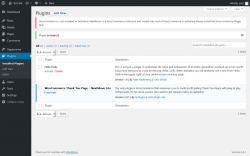 Page screenshot: Plugins ‹ Test site — WordPress