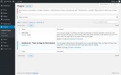 Page screenshot: Plugins ‹ Test site — WordPress