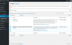 Page screenshot: Plugins ‹ Test site — WordPress