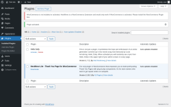 Page screenshot: Plugins ‹ Test site — WordPress