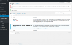 Page screenshot: Plugins ‹ Test site — WordPress