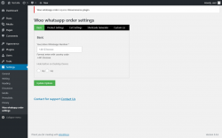 Page screenshot: Settings &rarr; Woo whatsapp order settings
