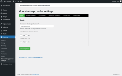 Page screenshot: Settings &rarr; Woo whatsapp order settings